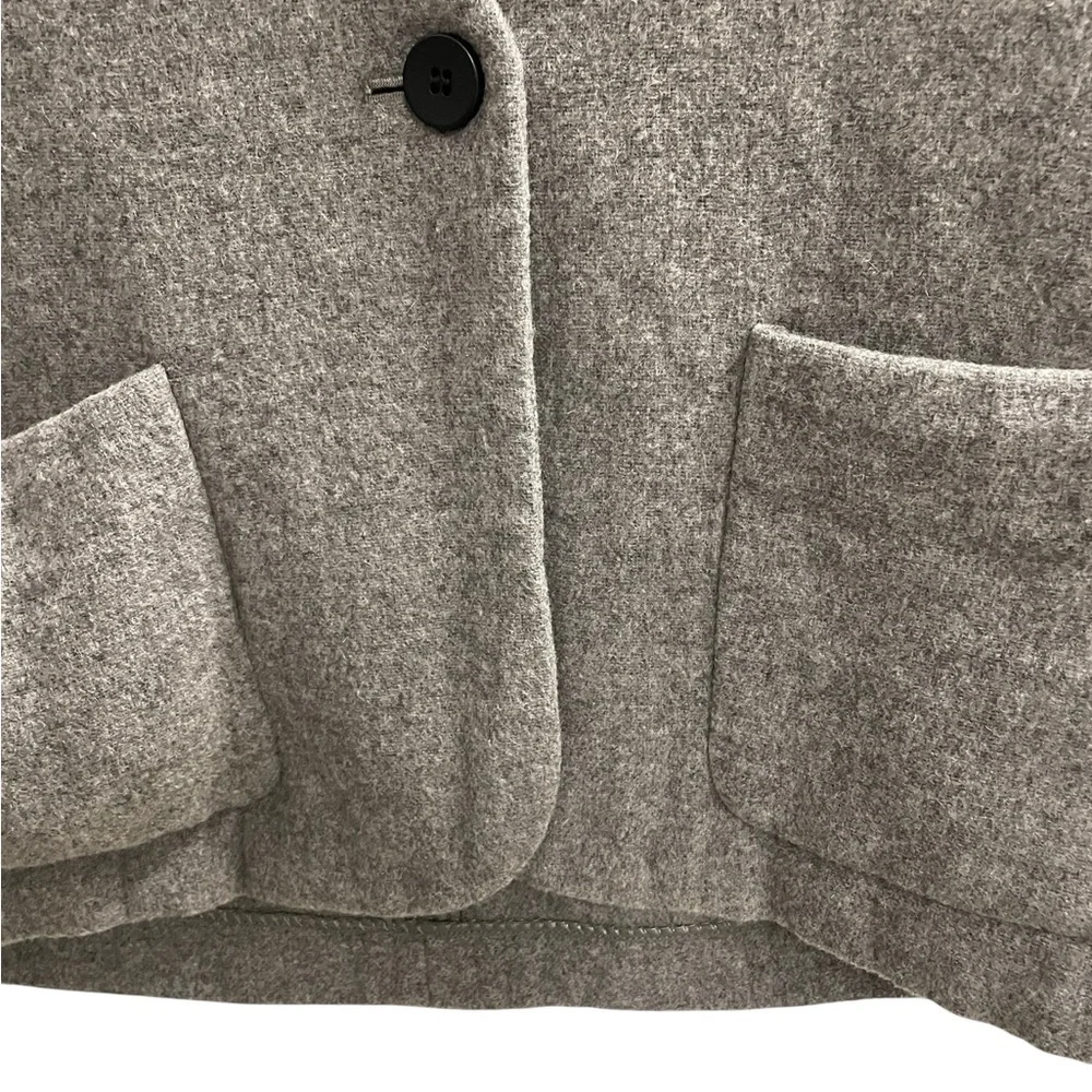 Gray Wool-Blend Boyfriend Blazer Jacket - Women - Picture 3 of 10